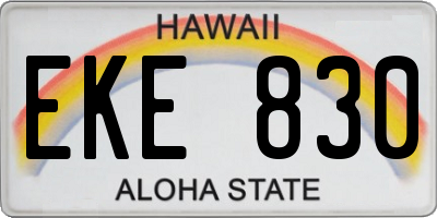 HI license plate EKE830