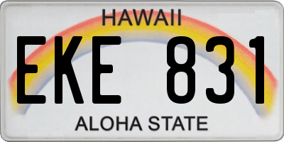 HI license plate EKE831