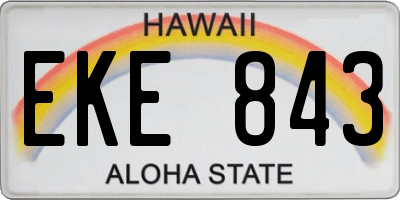 HI license plate EKE843
