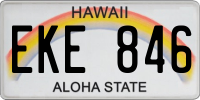 HI license plate EKE846