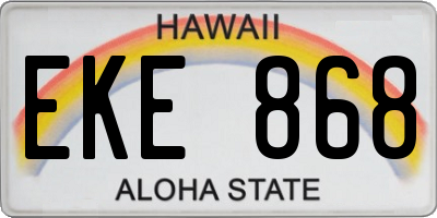 HI license plate EKE868