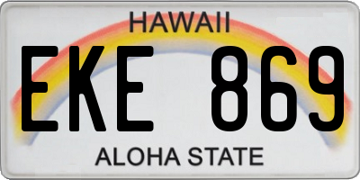 HI license plate EKE869