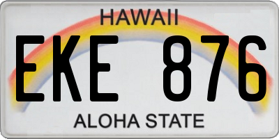 HI license plate EKE876