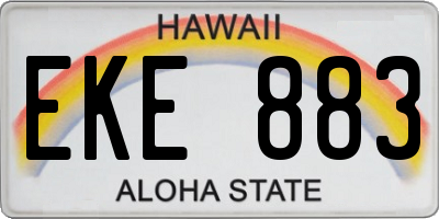 HI license plate EKE883