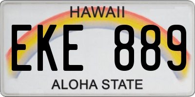 HI license plate EKE889