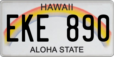 HI license plate EKE890