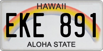 HI license plate EKE891