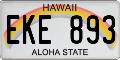 HI license plate EKE893