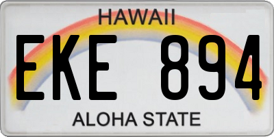 HI license plate EKE894