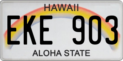 HI license plate EKE903