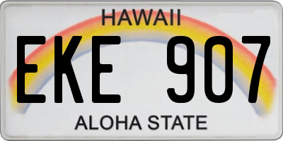 HI license plate EKE907