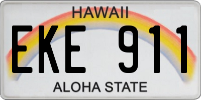 HI license plate EKE911