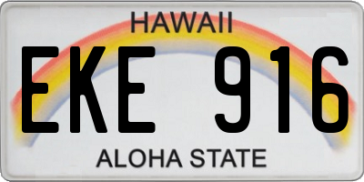 HI license plate EKE916