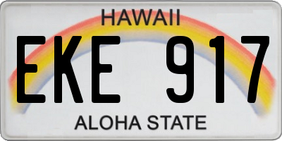 HI license plate EKE917