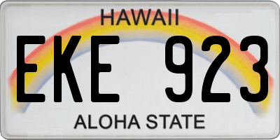 HI license plate EKE923