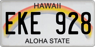 HI license plate EKE928