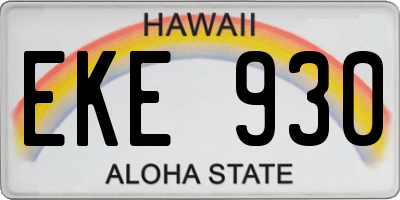 HI license plate EKE930