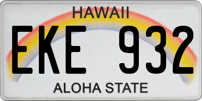 HI license plate EKE932