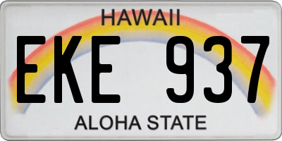 HI license plate EKE937