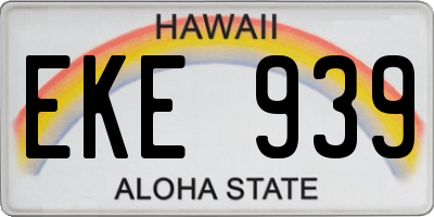 HI license plate EKE939