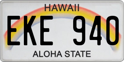 HI license plate EKE940