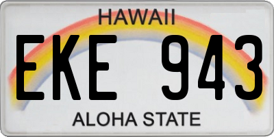 HI license plate EKE943