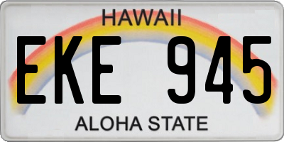 HI license plate EKE945