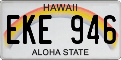 HI license plate EKE946