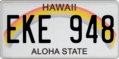 HI license plate EKE948