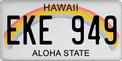 HI license plate EKE949