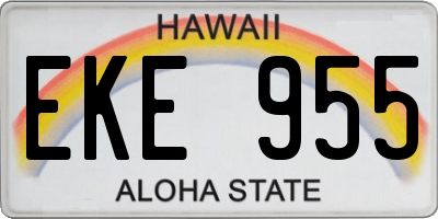 HI license plate EKE955