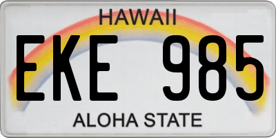 HI license plate EKE985