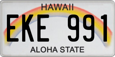HI license plate EKE991