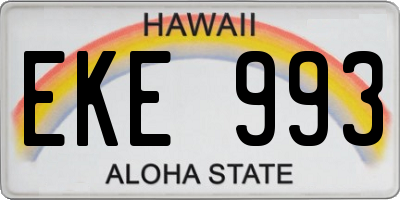 HI license plate EKE993