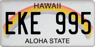 HI license plate EKE995