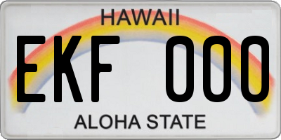 HI license plate EKF000