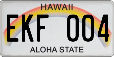 HI license plate EKF004