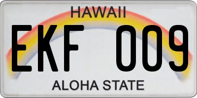 HI license plate EKF009