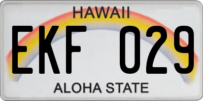 HI license plate EKF029