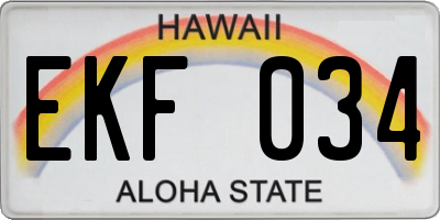 HI license plate EKF034