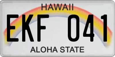 HI license plate EKF041