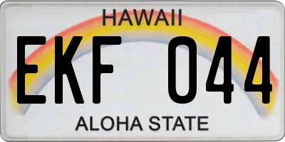 HI license plate EKF044