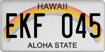 HI license plate EKF045
