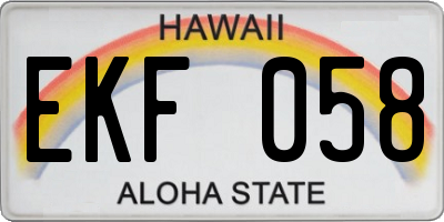 HI license plate EKF058