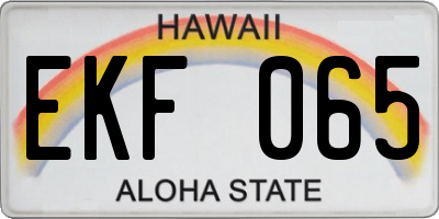HI license plate EKF065