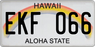 HI license plate EKF066
