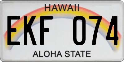 HI license plate EKF074