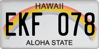HI license plate EKF078