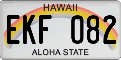 HI license plate EKF082