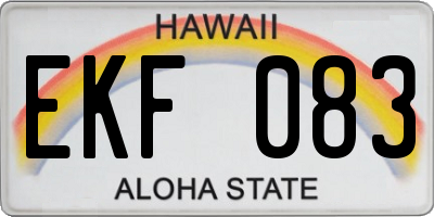 HI license plate EKF083